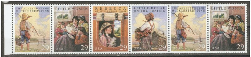 US 1993,Classic Books Famous Novels Stories,Scott # 2785-88a Strip,VF MNH** 