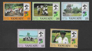 VANUATU SG345/9 1982 BOY SCOUTS MNH