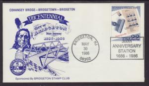 Bridgeton 86 Tricentennial Cohansey Bridge 1986 Cover BIN