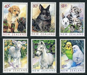 1999 New Zealand #1573-78 Puppy, Kitten, Bunny, Pony, Budgie, Lamb - MNH stamps