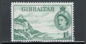 Gibraltar 1953 Queen Elizabeth II & South View 1p Scott # 133 MH