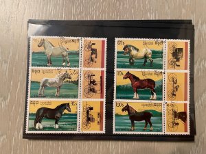 Horses : 5 different issues  (5 photos) with Very Fine stamps