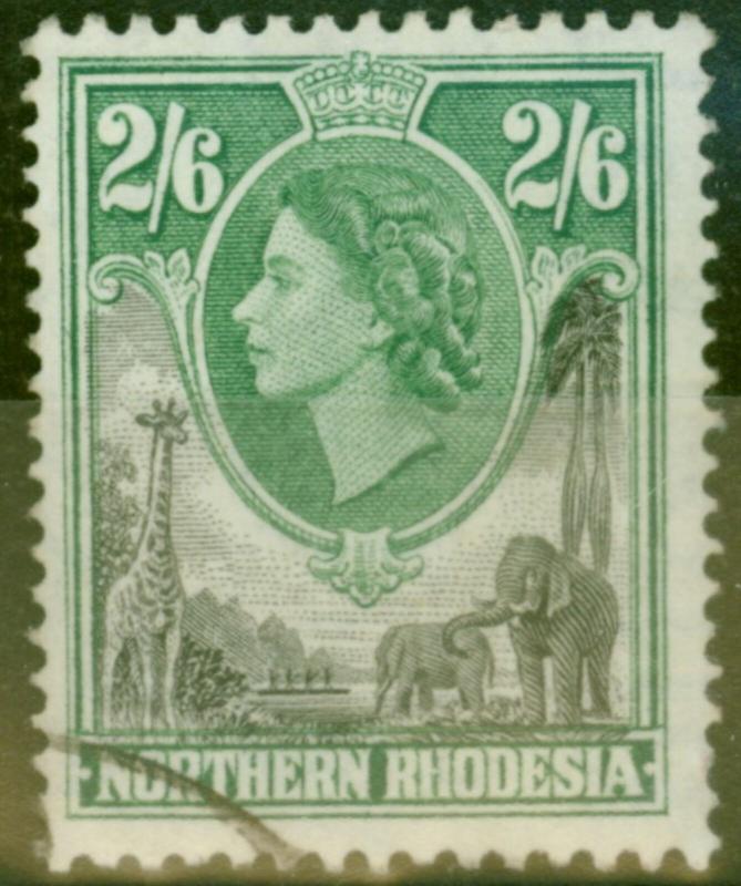 Northern Rhodesia 1953 2s6d Black & Green SG71 V.F.U