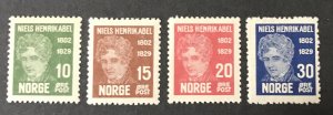 Norway 1929  #145-8, Niels Henrik Abel, MNH.