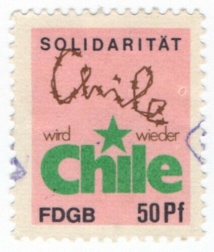 (I.B) East Germany Cinderella : FDGB Union Dues 50pf (Chile)