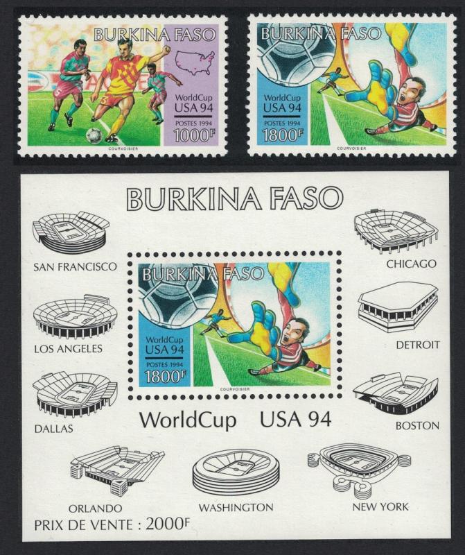 Burkina Faso World Cup Football Championship USA 2v+MS RAR SG#1078-MS1080