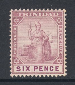 Trinidad Sc 97 MLH. 1906 6p violet & deep violet Britannia, small HR, fresh