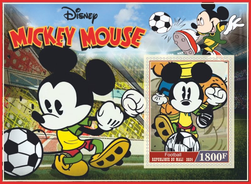 Stamps.Disney Mickey Mouse Baseball, Soccer 2024 year 6 sheets perforated  NEW