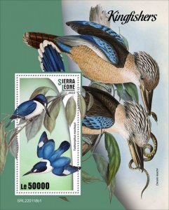 SIERRA LEONE - 2022 - Kingfishers - Perf Souv Sheet #1 - Mint Never Hinged