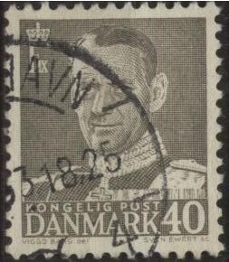 Denmark 323 (used) 40(ø) King Frederik IX, gray (1950)