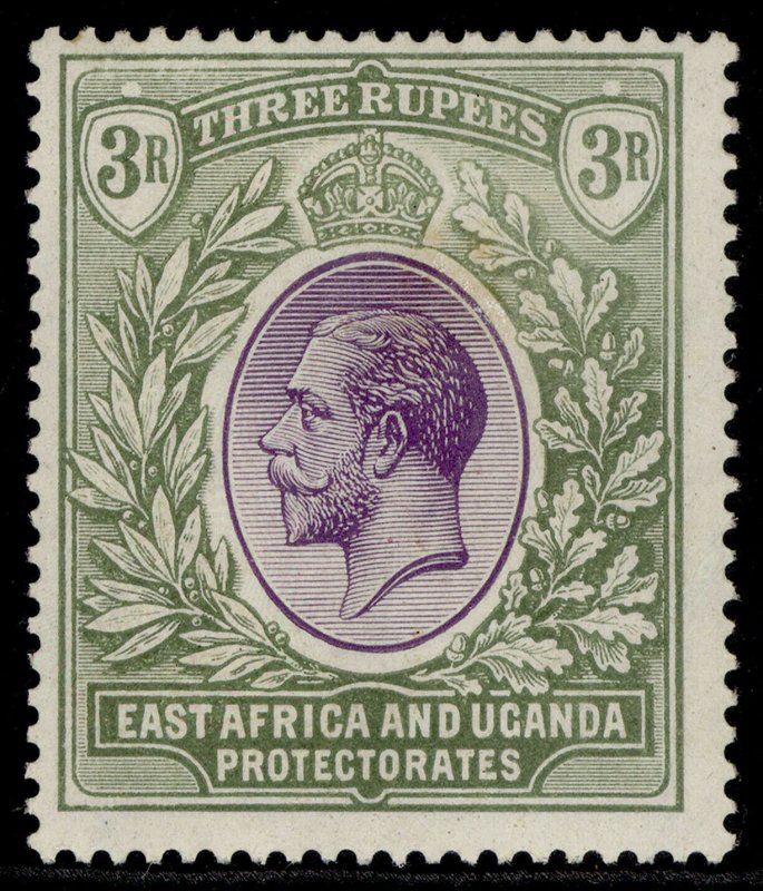 EAST AFRICA and UGANDA GV SG73, 3r violet & green, M MINT. Cat £150. WMK SCRIPT 