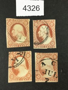 MOMEN: US STAMPS  #11  C.D.S USED LOT #4326