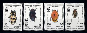 [70742] Madagascar 1988 Insects Beetles WWF  MNH