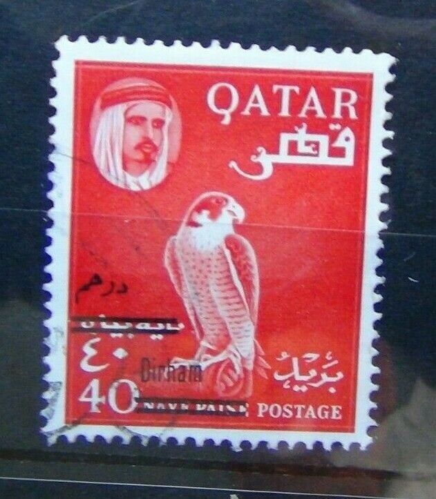 Qatar 1966 40d on 40np Red SG145 Fine Used