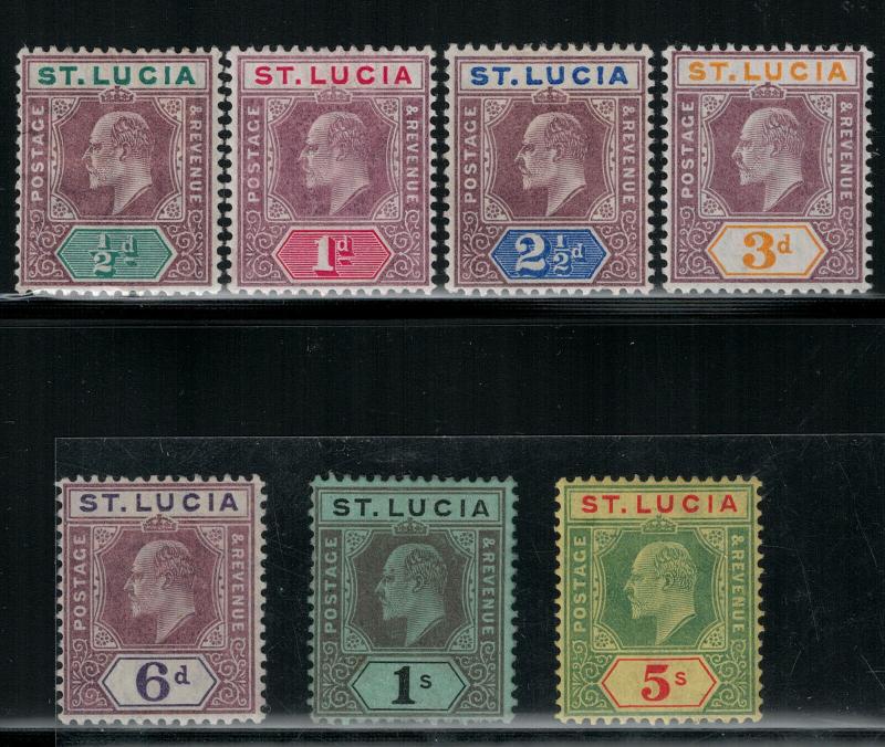 St Lucia 1904-1905  SC 50-56 Mint SCV $236.00 Set