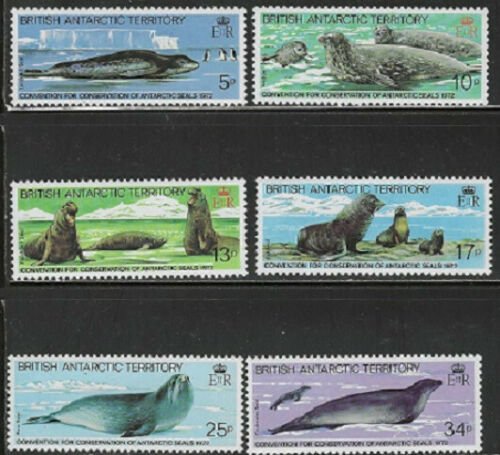 British Antarctic Territory (BAT) Scott 96-101 MNH** Seal set