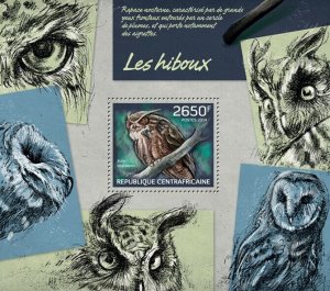 Centrafrique 2014 MNH. OWLS    |  Y&T Code: 657  |  Michel Code: 4649 / Bl.1142