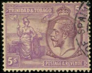 Trinidad & Tobago SC# 30 KGV & Britannia 5shillings used