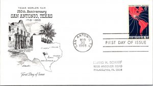 FDC 1968 SC #1340 Artmaster Cachet - San Antonio, TX - Single - F78269