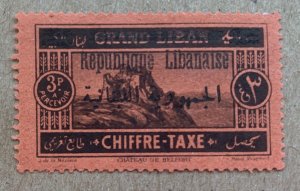 Lebanon 1928 3p overprinted due, unused. Scott J24, CV $6.00