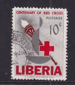 Liberia  #411 used  1963  Red Cross 10c