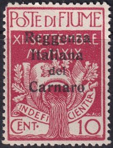 Fiume 1920 Sc 107 MH* rounded corner