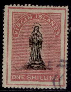 BRITISH VIRGIN ISLANDS QV SG14, 1s black & rose-carmine, FINE USED. Cat £375.