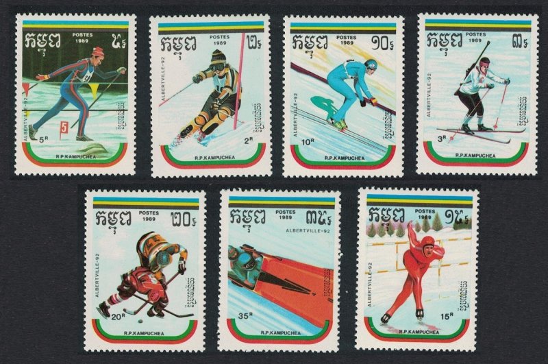 Cambodia 1989 MNH Stamps Scott 946-952 Sport Olympic Games Skiing Ice Hockey