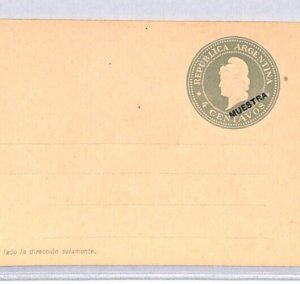 ARGENTINA Postal Stationery Card 4c Grey *MUESTRA* Overprint SPECIMEN YU169