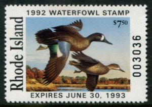 RI-4 US $7.50 Rhode Island Waterfowl Stamp, MNH