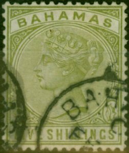 Bahamas 1884 5s Sage-Green SG56 Fine Used 