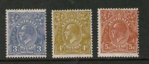 Australia 1932 KGV SG 128,129,130 MNH