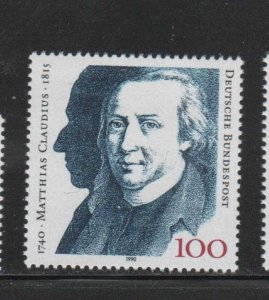 GERMANY #1611  1990 MATHIAS CLAUDIUS    MINT  VF NH  O.G  a