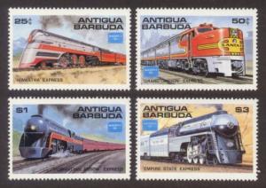 Antigua Sc# 934-7 MNH AMERIPEX 86 / Trains