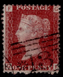 GB QV SG44, 1d lake-red PLATE 134, FINE USED. GF