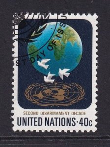 United Nations  New York  #370  cancelled 1982  disarmament  40c