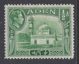 Aden, Scott #16; 1/2a King George VI, MH