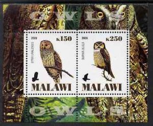 MALAWI - 2009 - Owls #1 - Perf 2v Sheet - MNH - Private Issue