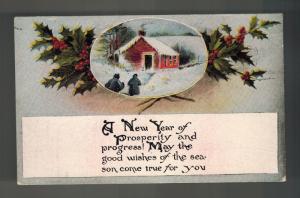 1918 Oklahoma City OK USA Cover New Year Christmas seal Postcard to Chicago