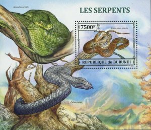 Snakes Stamp Opheodrys Vernalis Python Regius Souvenir Sheet MNH #3227 / Bl.369