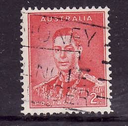 Australia-Sc#169-used 2p scarlet-KGVI-1937-46-