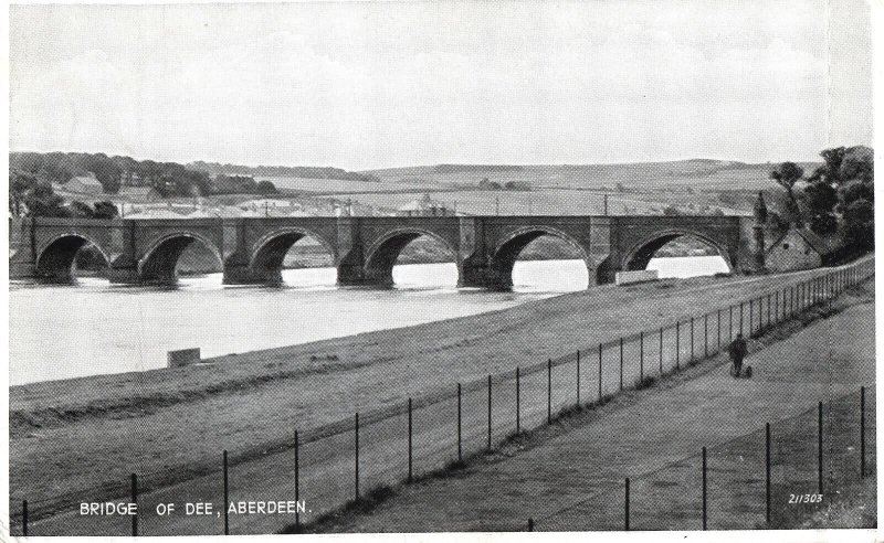 VINTAGE POSTCARD BRIDGE OF DEE AT ABERDEEN SCOTLAND VALENTINE'S CARD 1950's