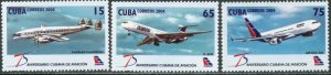 CUBA Sc#4420-4422 2004 Cuban Aviation Anniversary Complete Set OG Mint NH