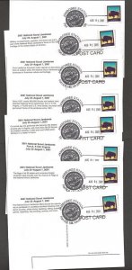 2001 US Boy Scout National Jamboree Fort AP Hill set 9 postcards w cancel