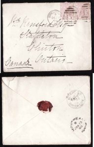 GB-#2157a-cover-Brighton duplex cancel #132-De 27 1879 to Cana