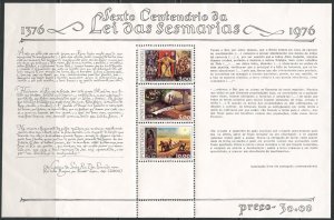 PORTUGAL Sc#1290a 1976 Agricultural Reform Souvenir Sheet OG Mint NH