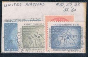 United Nations C51- Mixed cond Misc Issues scott nums shown 1957 (U0329)