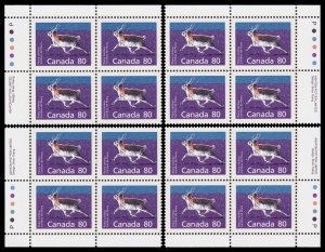 Canada Scott 1180 Blocks, All 4 Corners, Peterborough Paper (1990 ) Mint NH VF M