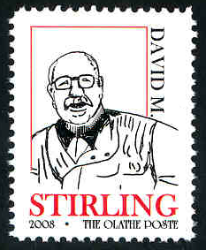 David M. Stirling Commemorative Stamp - MNH - Cinderella