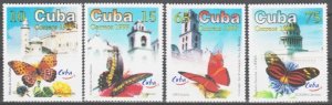 CUBA Sc# 4031-4034  BUTTERFLIES  World Tourism Day CPL SET of 4  1999 MNH mint